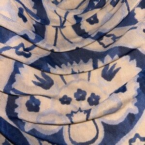 Blue and White Asymmetrical Bodycon Dress